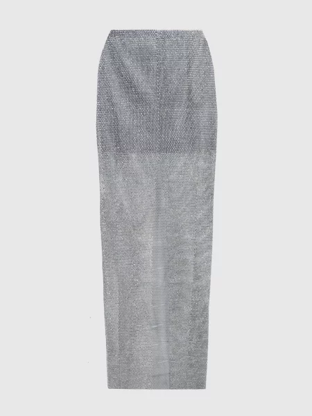 Срібляста спідниця максі з кристалами Santa Brands
