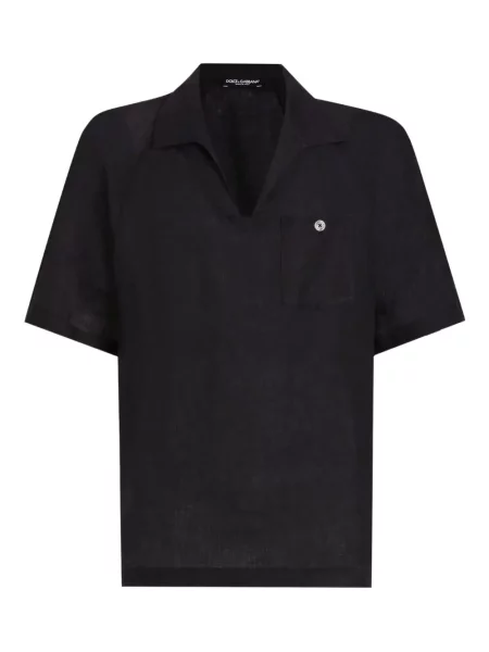 Ленена тениска Dolce & Gabbana черно