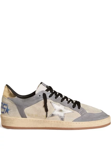 Sneakerși Golden Goose Ball Star din piele gri