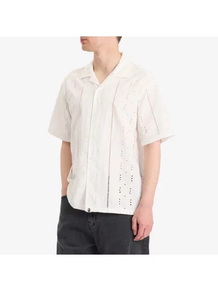 A Bathing Ape koszula Embroidery Open Collar regular biały