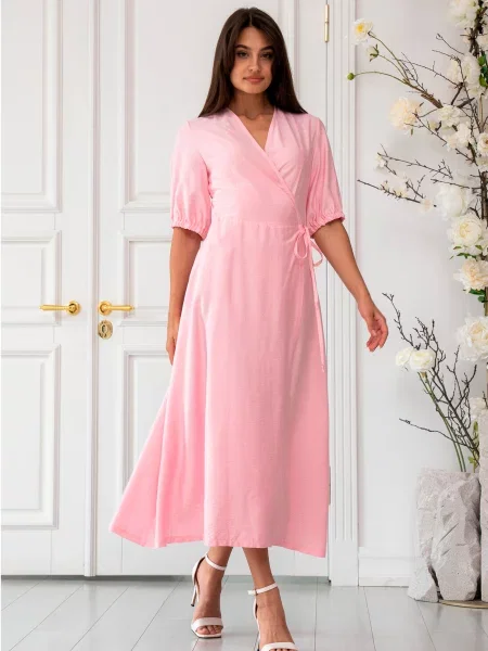 Сукня міді RiMari віскоза/модал рожевий