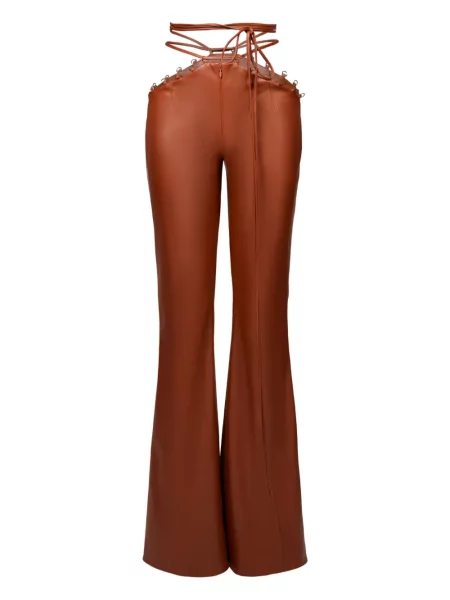 Spodnie Lika sznurowane koronkowe brązowe
