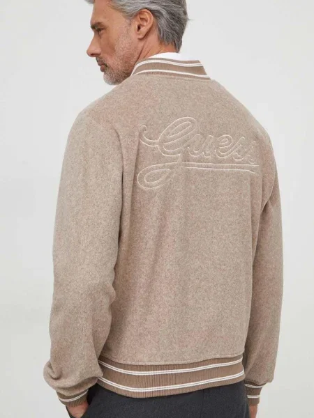 Guess Bomber dzseki Logo bézs