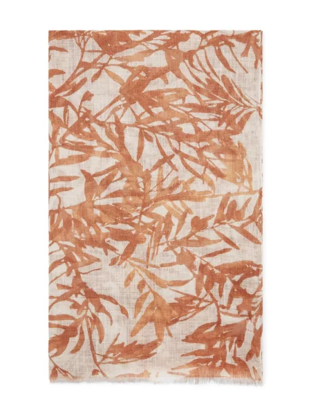 Fular Brunello Cucinelli cu model floral cu imagine roșu