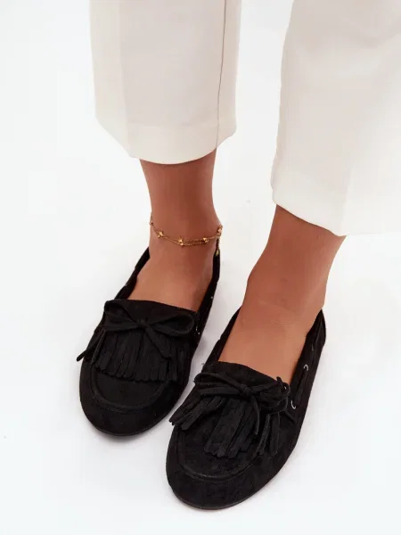 Mokasíny Boto s mašlí černé