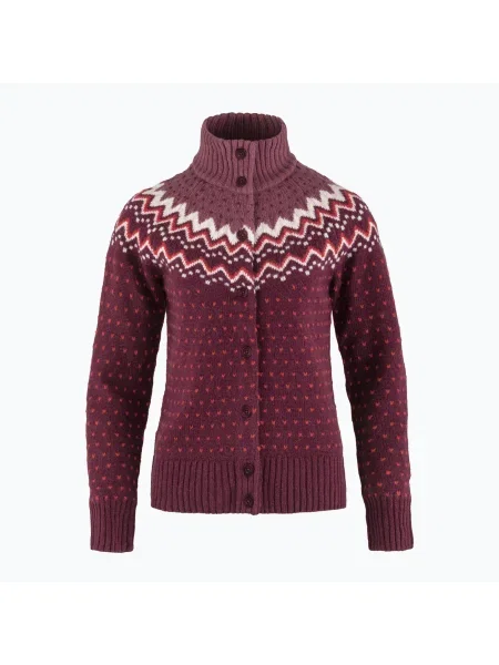 Fjällräven дамски пуловер Övik Knit Cardigan dark garnet винено червено