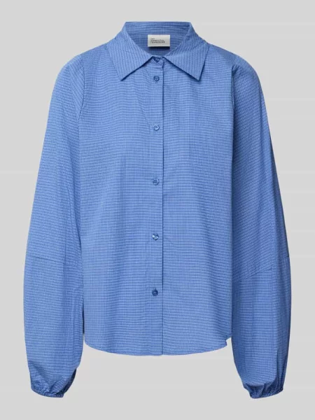 Bluzka z długim rękawem z bufiastymi rękawami My Essential Wardrobe niebieska
