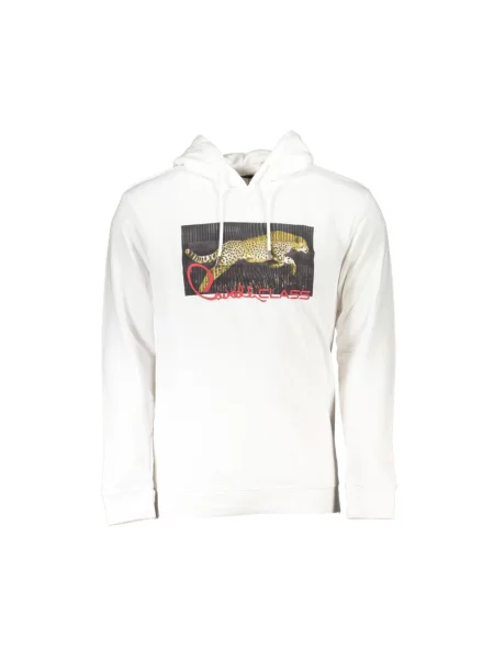 Bluza Cavalli Class z kapturem elegancka biała