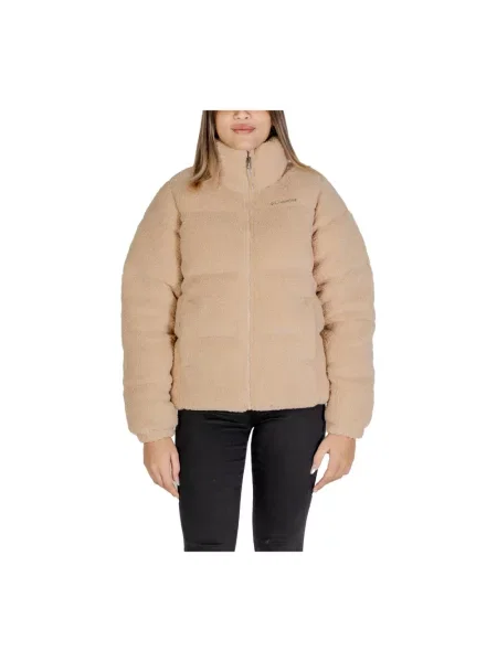 Columbia kurtka Puffect Sherpa zimowa oversize beżowy