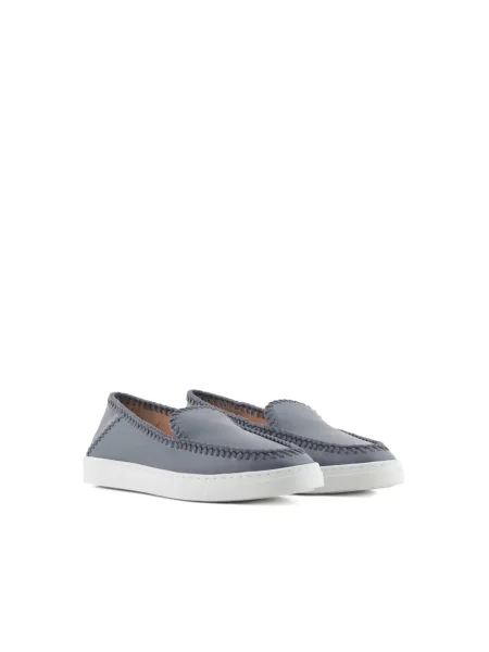 Pantofi loafer Giorgio Armani din piele gri