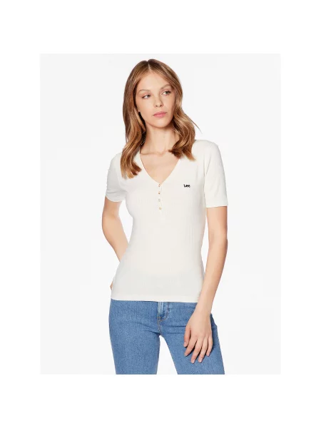 Lee T-Shirt Εκρού Regular Fit