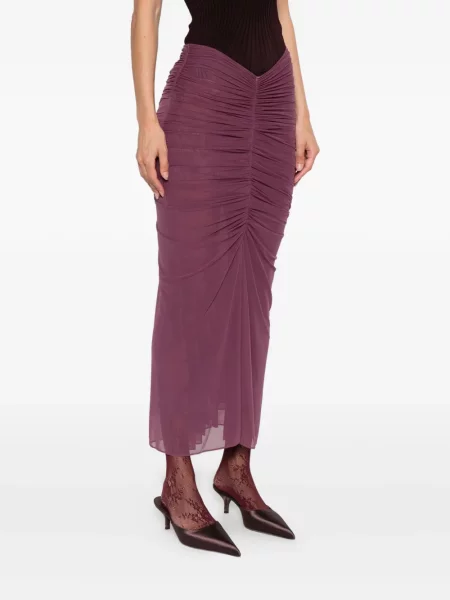 Fusta maxi Mugler plasă violet