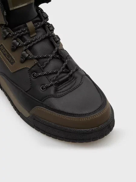 Шкіряні черевики Replay чорні