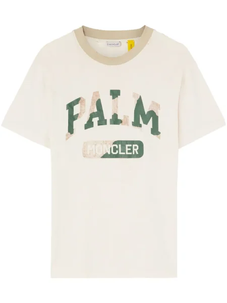 Tricou Palm Angels X Moncler cu imagine alb