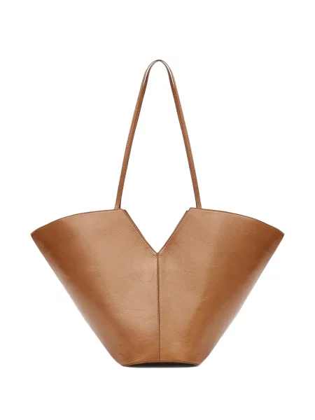 Maksi torebka skórzana Francesco Biasia skórzana brązowa