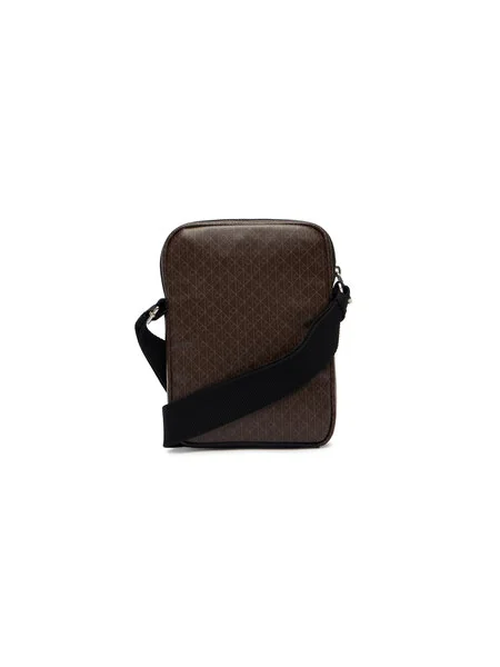 Válltáska Calvin Klein Emblem Aop Coated Slim Reporter barna