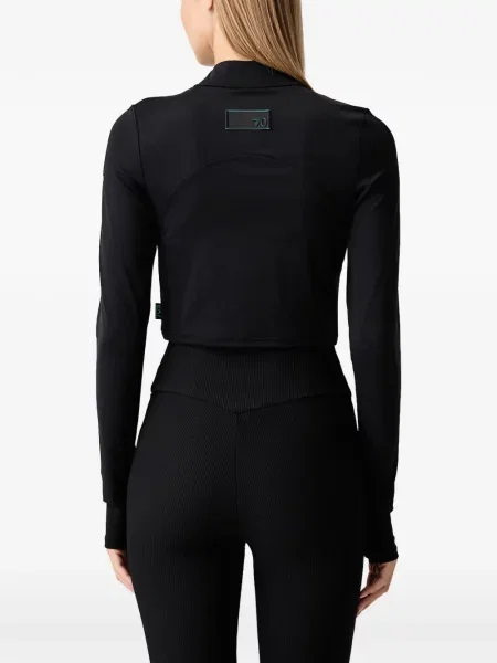 Decupat top Ea7 Emporio Armani plasă negru