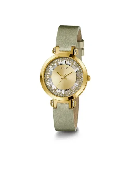 Zegarek Guess skórzany żółty