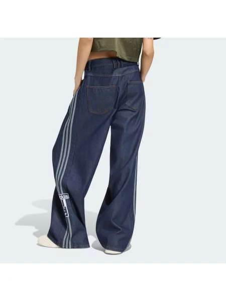 SPODNIE ADIBREAK MID RISE WIDE LEG DENIM niebieskie
