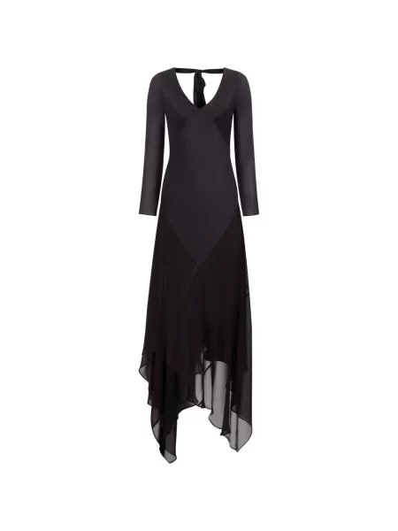 Lung rochie maxi Nina Ricci asimetrică negru