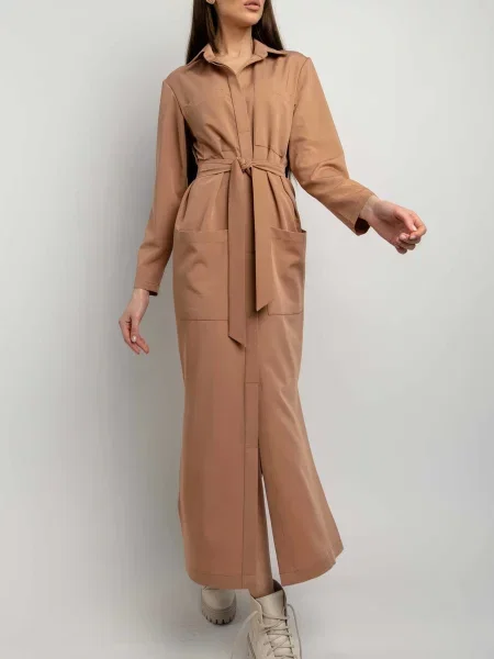 Сукня максі RiMari світло-коричневий бавовна/поліестер коричнева