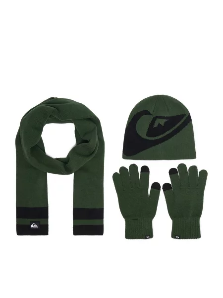 Set kapa šal i rukavice Quiksilver zelena