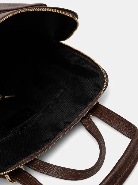 Кожаный однотонный большой рюкзак Answear.lab коричневый