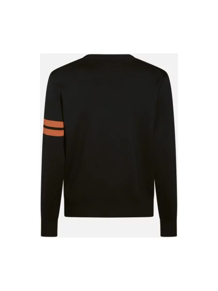 Sweter Zegna w paski z paskiem czarny