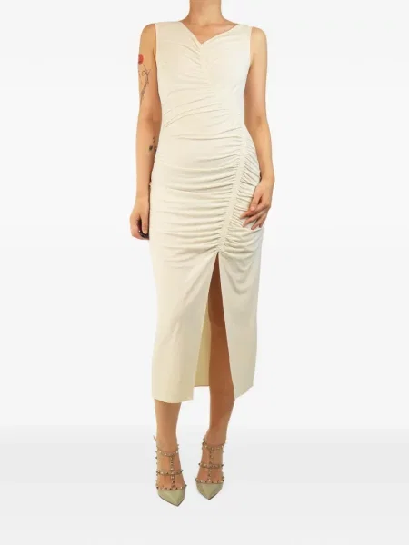 Rochie midi Self-portrait fără mâneci cu volane