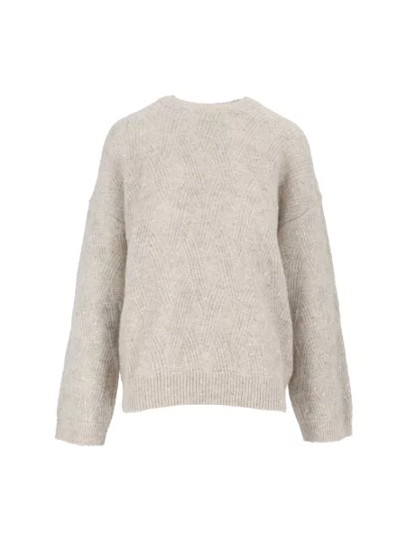 Dzianinowy sweter Peserico beżowy
