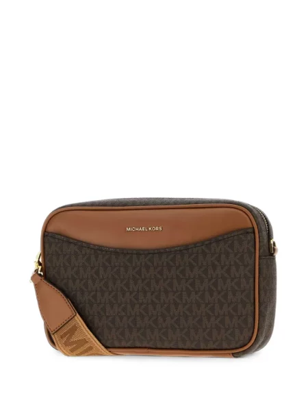 Geanta crossbody Michael Michael Kors din piele cu autograf maro