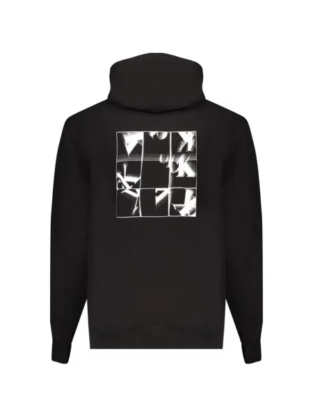 Hanorac cu glugă Calvin Klein cu imagine negru