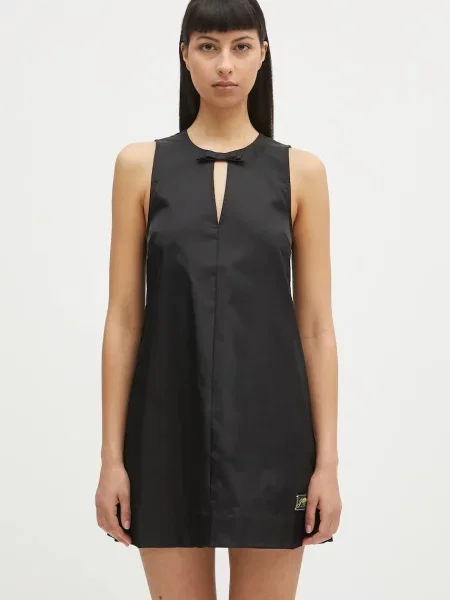 GANNI rochie Duchesse Mini mini drept negru