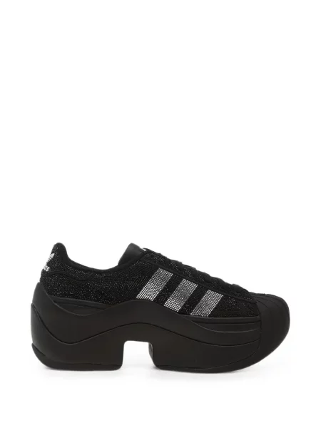 Κιλότα Adidas σουέτ με στρογγυλή λαιμόκοψη με πλατφόρμα μαύρο