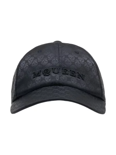 Czapka z daszkiem Alexander Mcqueen z nadrukiem czarna