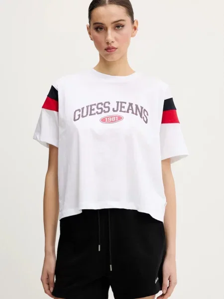 Тениска Guess Jeans бяло