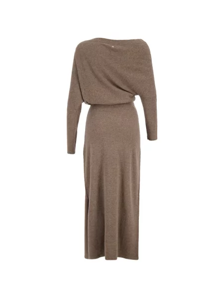 Rochie maxi Altuzarra asimetrică maro