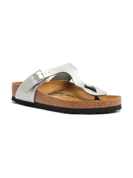 Bőr vietnámi papucs Birkenstock ezüstszínű