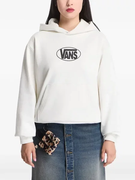 Hanorac cu glugă Vans cu imagine alb