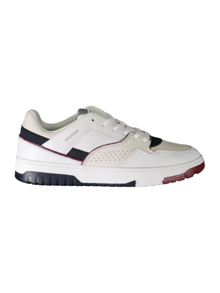 Lniane trampki Tommy Hilfiger sznurowane białe