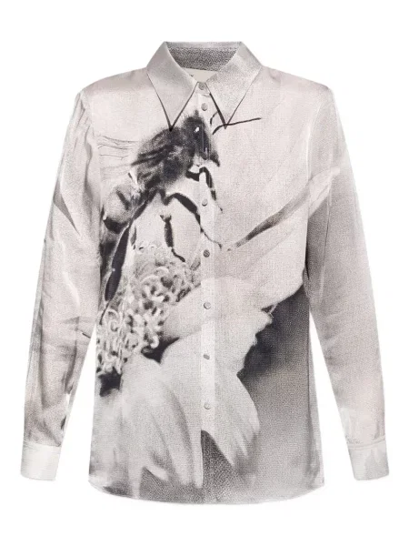 Cămașă Tory Burch cu imagine gri