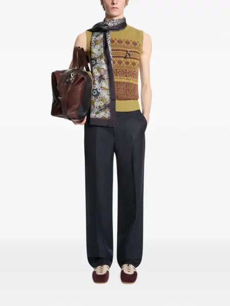 Fular Dries Van Noten cu imagine verde