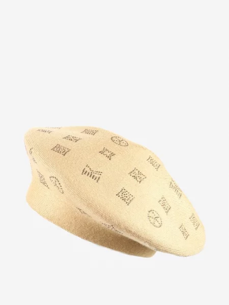 Czapka Beret w Naszywki w Cyrkonie Nlaria brązowa