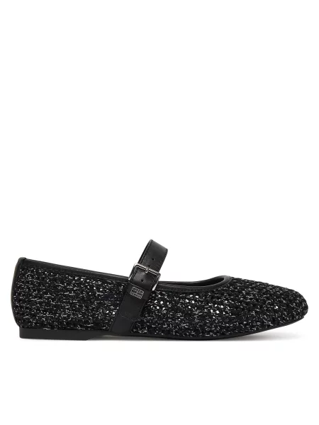 Tommy Jeans balerinke TJW KNITTED BALLERINA črna