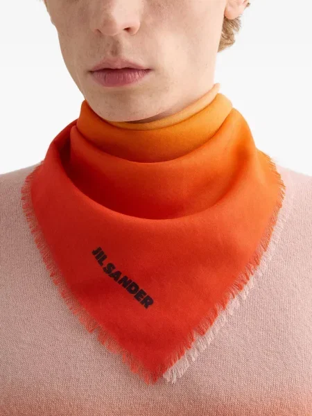 Fular Jil Sander cu gradient portocaliu