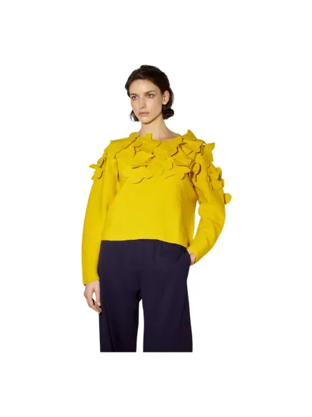 Sweter Liviana Conti wełniany żółty