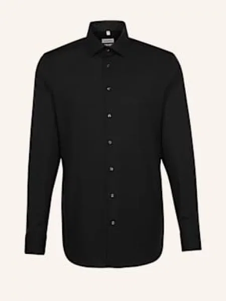 Seidensticker Koszula Biznesowa Slim Fit schwarz czarna