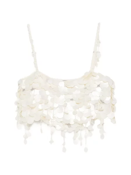 Bluzka Retrofete z koralikami biała