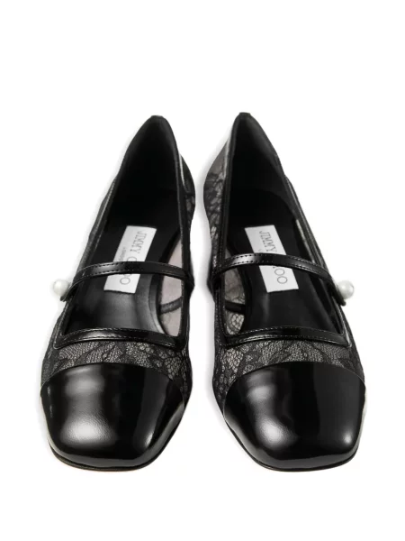 Pantofi cu toc Jimmy Choo din dantelă negru
