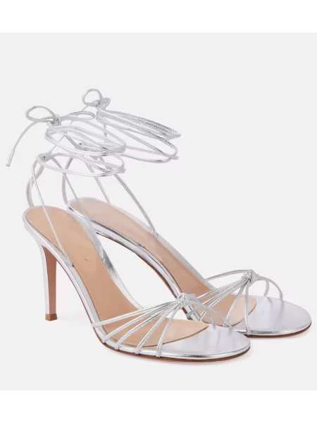 Sandale Gianvito Rossi din piele argintiu